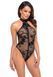 Боди Noir Handmade F314 Ego flocked mesh halter bodysuit - XXL