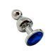 Анальна пробка Wooomy Lollypop Double Ball Metal Plug Blue L SO7419 фото 1