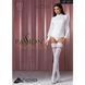 Чулки Passion ST121 1/2 white, на ажурной силиконовой резинке, с цветочным орнаментом и вертикальным
