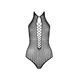 Бодістокінг з декольте Passion BS088 black, імітація корсетної шнурівки One size