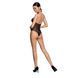 Бодістокінг з декольте Passion BS088 black, імітація корсетної шнурівки One size
