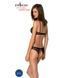 Комплект: бра, трусики с ажурным декором и открытым шагом Passion URSULA SET L/XL, black