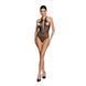 Бодістокінг з декольте Passion BS088 black, імітація корсетної шнурівки One size