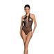 Бодістокінг з декольте Passion BS088 black, імітація корсетної шнурівки One size