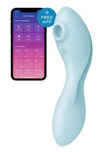 Вакуумный клиторально-влагалищный смарт-вибратор Satisfyer Curvy Trinity 5 голубой SO6726 фото