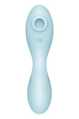 Вакуумный клиторально-влагалищный смарт-вибратор Satisfyer Curvy Trinity 5 голубой SO6726 фото