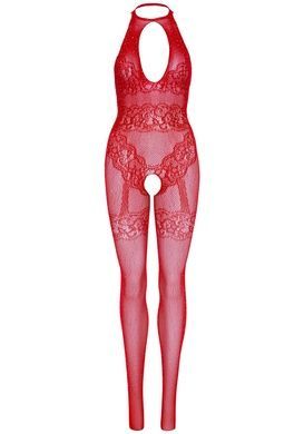 Бодистокинг Leg Avenue Rhinestone Lace and Net Bodystocking Red One Size