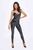 Комбинезон Noir Handmade F306 Mirage catsuit with jewelry rhinestone chain adorning the back - XL