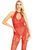 Бодистокинг Leg Avenue Rhinestone Lace and Net Bodystocking Red One Size
