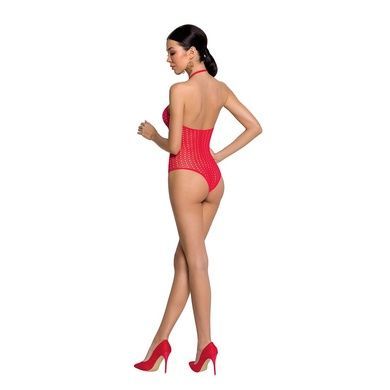 Бодістокінг з декольте Passion BS088 red, імітація корсетної шнурівки One size