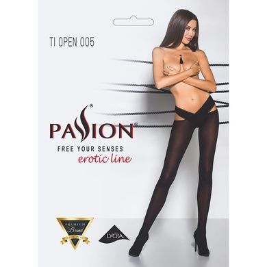 Эротические колготки Passion TIOPEN 005 1/2 (60 den), nero, с вырезом, оригинальный пояс