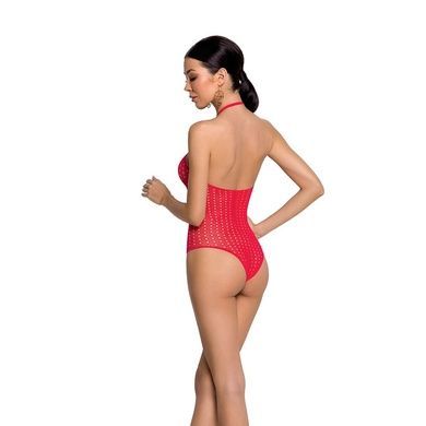 Бодістокінг з декольте Passion BS088 red, імітація корсетної шнурівки One size