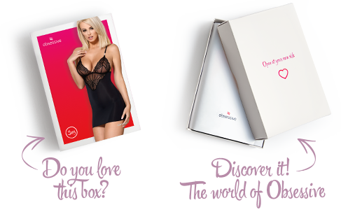 Сатиновый комплект для сна с кружевом Obsessive 828-CHE-1 chemise & thong S/M, черный