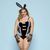 Еротичний костюм зайчика JSY &laquo;Пристрасна Медісон&raquo; Plus Size, Black, боді, вушка, рукавички, хвіст, ч