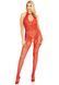 Бодистокинг Leg Avenue Rhinestone Lace and Net Bodystocking Red One Size