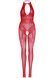 Бодистокинг Leg Avenue Rhinestone Lace and Net Bodystocking Red One Size