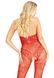 Бодистокинг Leg Avenue Rhinestone Lace and Net Bodystocking Red One Size