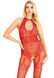 Бодистокинг Leg Avenue Rhinestone Lace and Net Bodystocking Red One Size