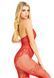 Бодистокинг Leg Avenue Rhinestone Lace and Net Bodystocking Red One Size
