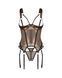 Корсет Obsessive Soranna cupless corset & crotchless thong 2XL/3XL, Черный