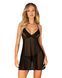 Пеньюар и трусики Obsessive Latinesa babydoll & thong M/L черный