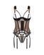 Корсет Obsessive Soranna cupless corset & crotchless thong 2XL/3XL, Черный