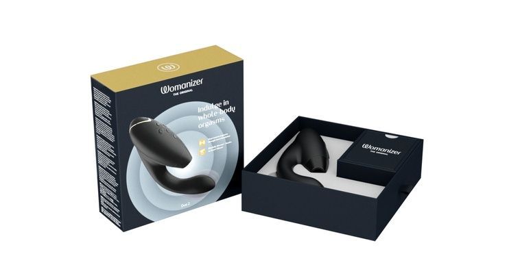 Вакуумний кліторальний стимулятор Womanizer Duo 2 Black SO8754 фото