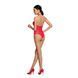 Бодістокінг з декольте Passion BS088 red, імітація корсетної шнурівки One size
