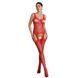 Бодістокінг Passion ECO BS008 red, з доступом, флористичний декор, імітація підв&rsquo;язок