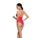 Бодістокінг з декольте Passion BS088 red, імітація корсетної шнурівки One size