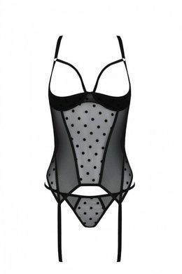 Корсет Passion MARINA CORSET, XXL/XXXL, black, с открытыми чашками