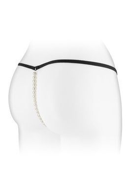 Кружевные женские трусики-стринги с жемчугом Fashion Secret VENUSINA S, M, L черные