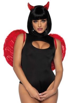 Крылья дьяволицы Leg Avenue devil wings Red, настоящие перья