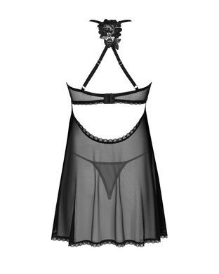Пеньюар та трусики Obsessive Latinesa babydoll & thong XL/2XL чорний