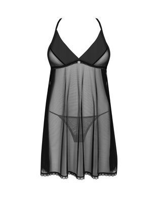 Пеньюар та трусики Obsessive Latinesa babydoll & thong XL/2XL чорний