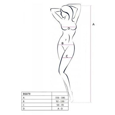 Бодістокінг з імітацією панчох Passion BS079 black One size