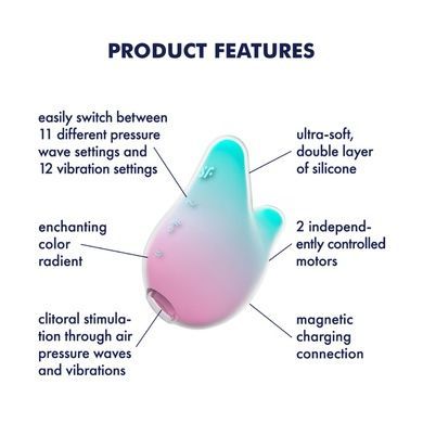 Вакуумный стимулятор Satisfyer Mermaid Vibes Mint/Pink SX1209 фото