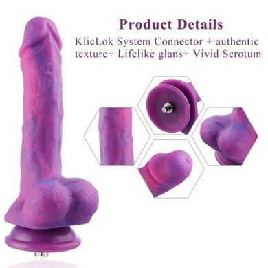Фалоімітатор з вібрацією для секс-машин Hismith Purple Silicone Dildo with Vibe SO6212 фото