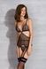Корсет Passion AMBERLY CORSET black, S/M, з застібками для панчіх, трусики в комплекті