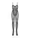 Бодістокінг Obsessive Bodystocking F213 S/M/L, імітація мереживного боді та резинки для панчіх