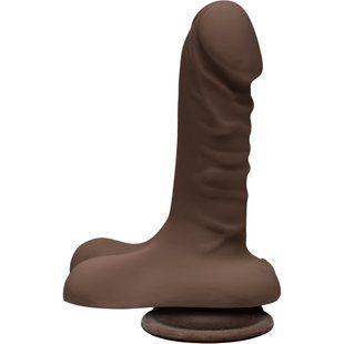 Фаллоимитатор Doc Johnson The Super D 6 Inch With Balls ULTRASKYN Chocolate, диаметр 3,8 см SO3497 фото