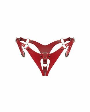 Сексуальные кожаные женские трусики Obsessive Inferro S/M/L красные