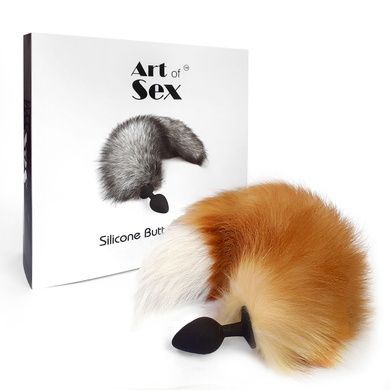 Анальна пробка з хвостом Art of Sex size M Red fox SO6188 фото