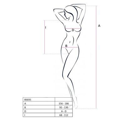 Бодистокинг Passion BS035 red, боди, имитация топа и трусиков S/M/L
