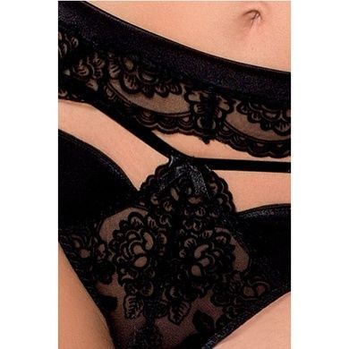 Комплект белья Passion Exclusive TONYA SET L/XL, black, трусики, лиф, пояс для чулок
