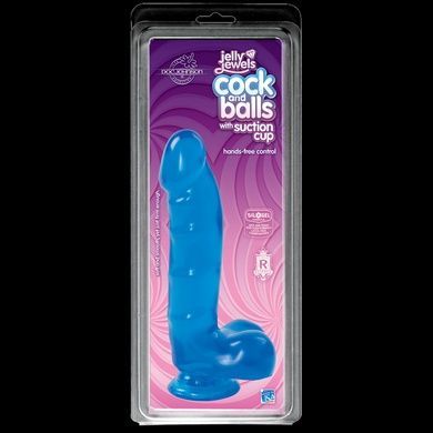 Фаллоимитатор Doc Johnson Jelly Jewels Cock & Balls Blue SO2008 фото