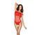 Бодистокинг Passion BS035 red, боди, имитация топа и трусиков S/M/L