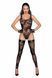 (SALE) Боді Noir Handmade F242 Tulle body with patterned flock embroidery - S