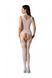 Бодістокінг з плетінням на грудях Passion BS099 One Size, white, відкритий доступ, імітація підв&rsquo;язо