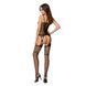 Бодистокинг Passion BS050 black, комбинезон, имитация чулок и пояса S/M/L